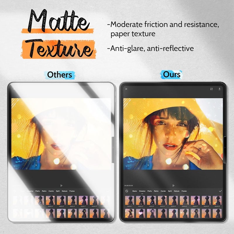 Mamol [2 Pack] Paper Screen Protector for iPad Air 5th generation 2022 & iPad Air 4 2020 10.9 inch, Write and Draw Like on Paper, iPad Pro 11 inch (2018 2020 2021 2022) Anti Glare Filter, High - Image 4